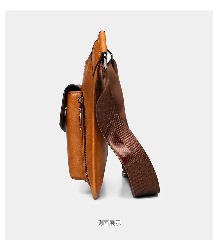 2025 New Men's Retro Chest Bag Waterproof Large Capacity Cross Shoulder Bag Premium Wear Resistant Sports Small Shoulder Bag