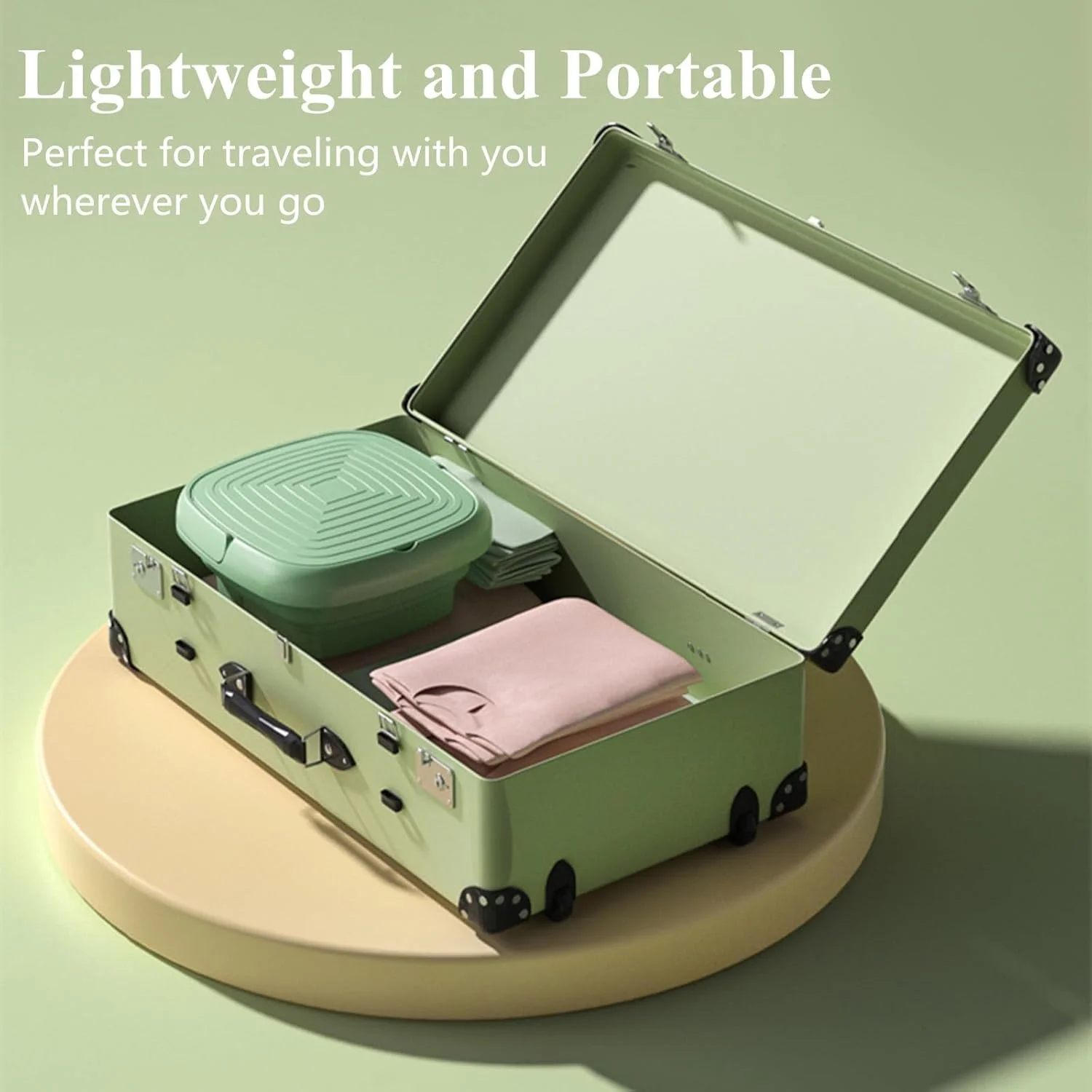 غسالة محمولة، غسالة ذات سعة عالية مع أوضاع، غسالة نصف أوتوماتيكية قابلة للطي للتنظيف العميق مناسبة للغسيل الصغير