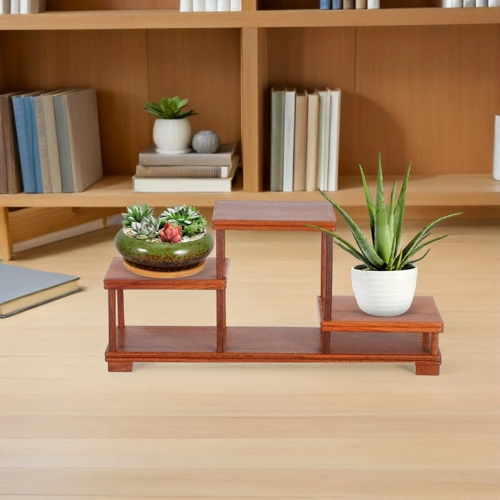 

Miniature Bonsai Stand Storage Rack Wood Display Pedestal Fish Bowl Holder Tree