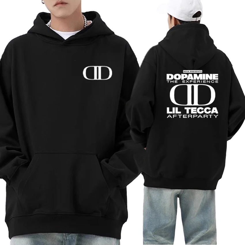 Rapper Lil Tecca Dopamine Logo Album 2025 Sweatshirts Autumn Winter Long sleeve Men Women Fleece Hoodies Loose Pullovers Unisex