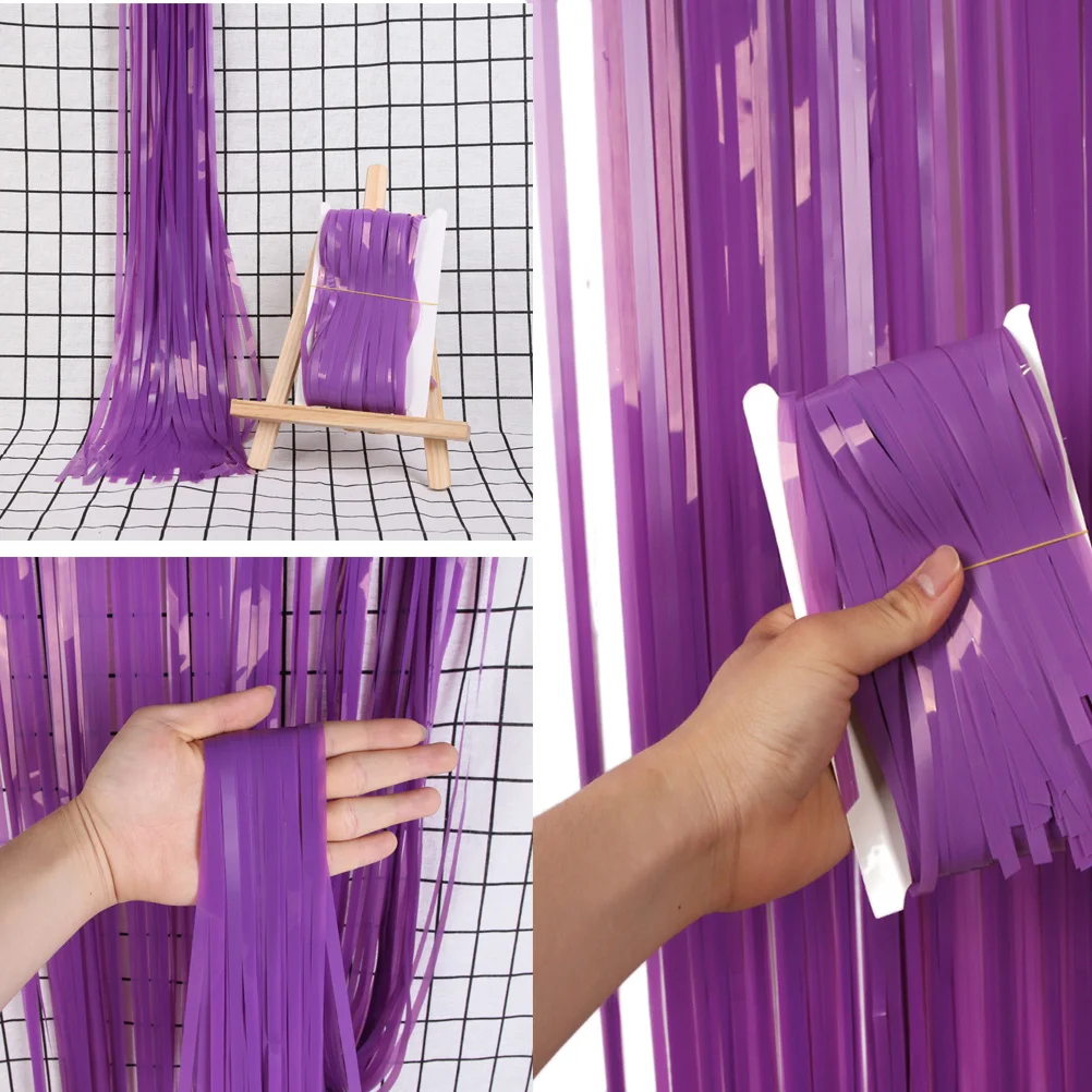 لخلفية ديكور الأرجواني شرابة تنورة الطاولة الطرف الديكور صور الدعائم مهرجان الزفاف خلفية معلقة #4