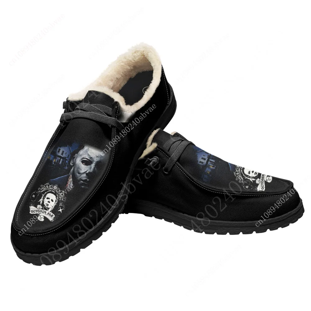 

Horror Halloween Plush Flat Shoes Michael Myers Breathable Outdoor Sneakers Lightweight Shoes Custom Shoes Footwear Custom Shoe