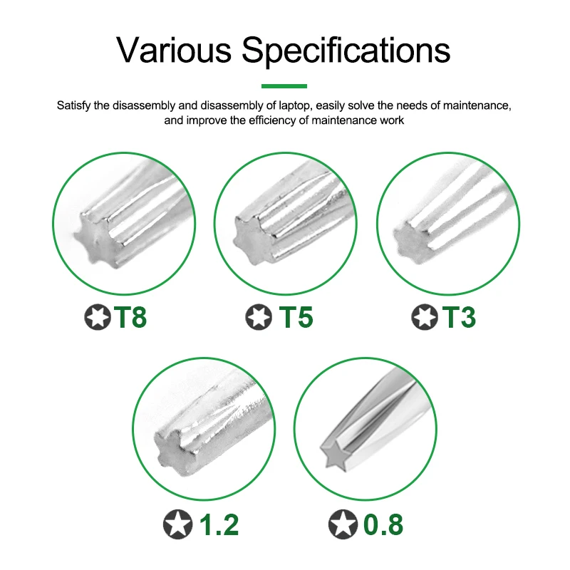 RL-728 Set Mobile Phone Repair Screwdriver Strong Magnetic Ddsorption Mute Bearing S2 Steel Gun Screwdriver