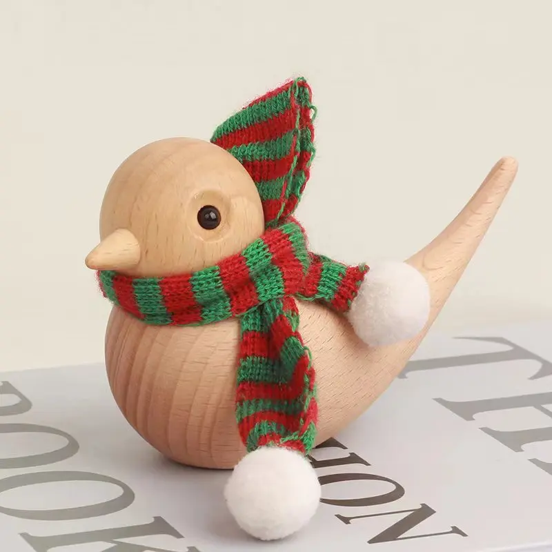 Simple and Modern Beech Bird Home Decoration, Wooden Ornaments for Desktop and Car, Wooden Gifts