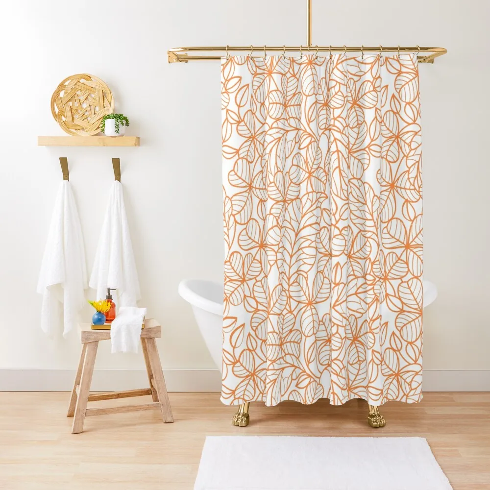 

Flowers Art Orange colour Shower Curtain Bathroom Accessories Shower Waterproof In The Bathroom Bathroom Shower Set Curtain