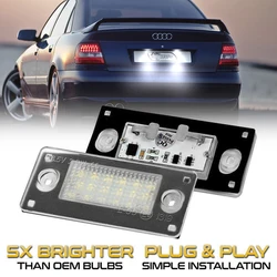 2Pcs Canbus Free Error LED Rear Number Plate Light white For Audi A3 8L S3 2000-2003 Audi A4 B5 S4 RS4 Avant 1999-2001