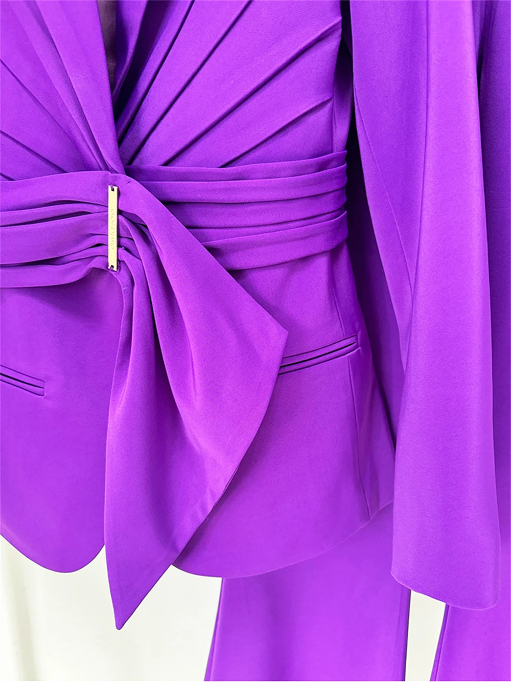 Master Designed Purple Suit Set For Women 2 Pieces Notched Lapel Slim Fit 2 Pcs Women's Suit Set Blazer Pants Fashion Tuxedo