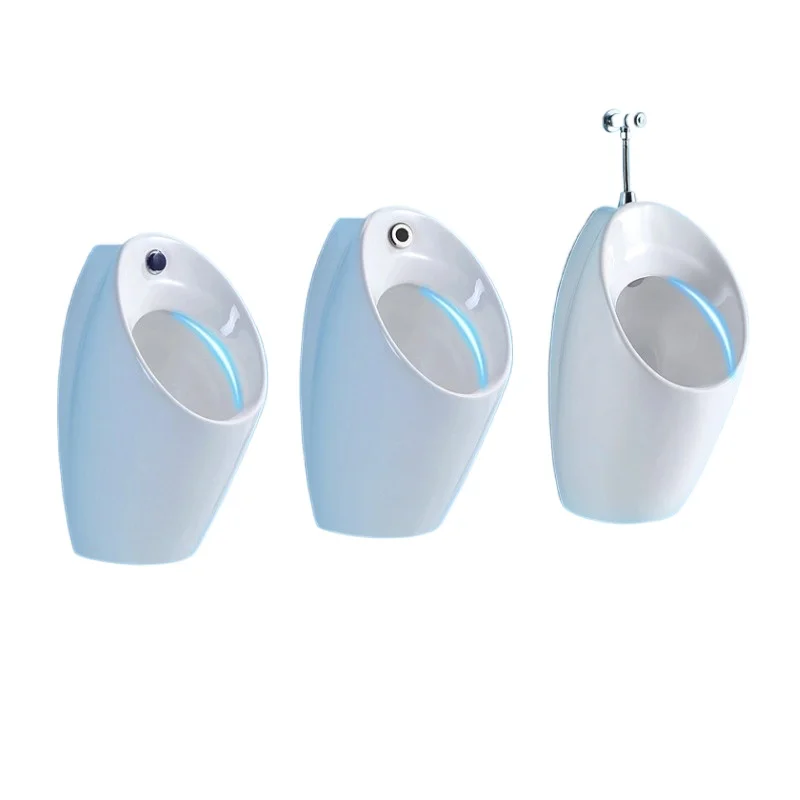 

New household feel integrated urinal wall-mounted wall-type men's urinal can be pressed by hand to sense ceramic toilet bucket