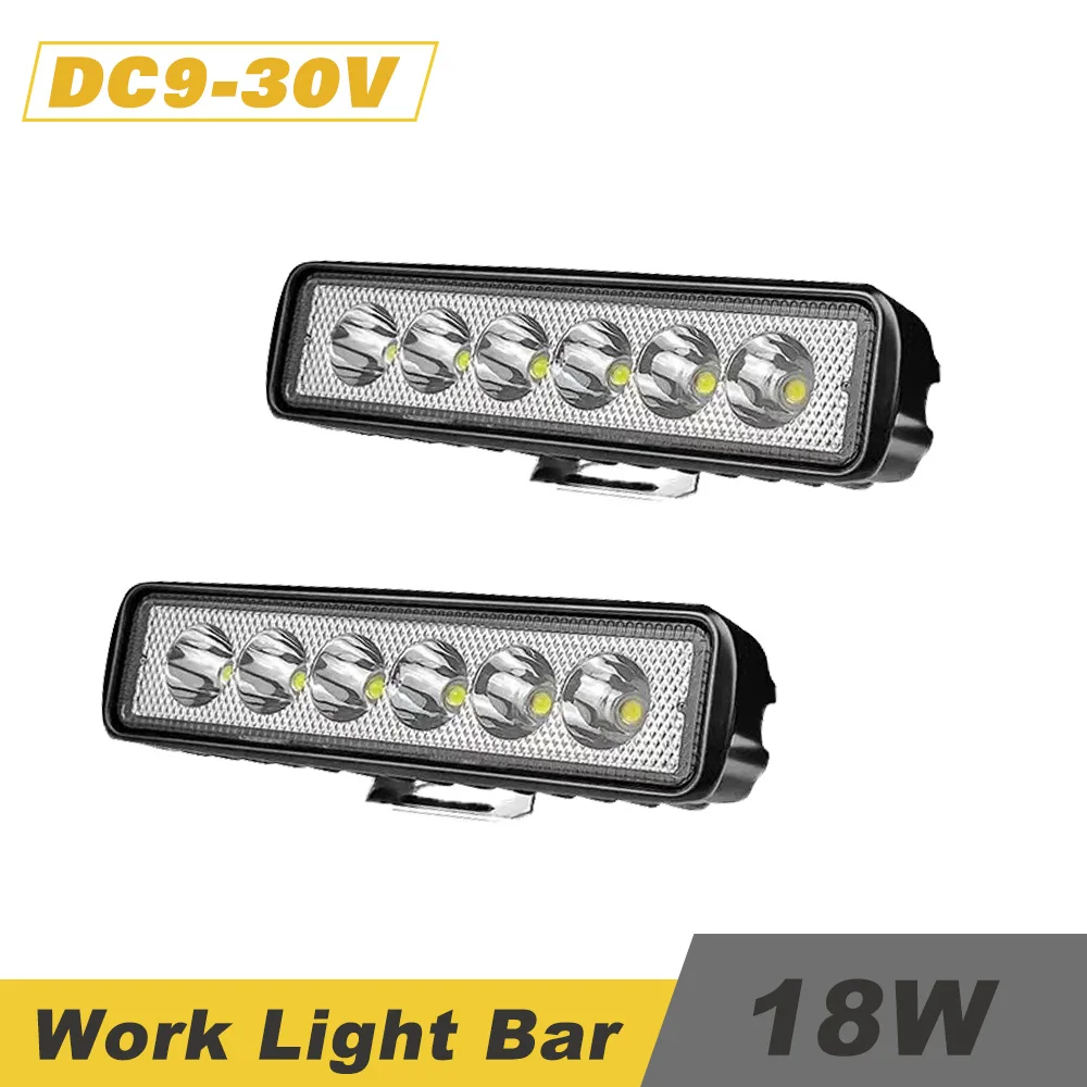 

18w 6 LED Motocycle Work Light Offroad Automobile Truck Driving Fog Headlights DRL Driving Lamp High Bright Spotlight 12V 24v