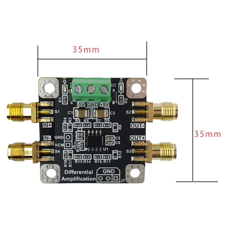 AD8132 Differential Amplifier Module Single-Ended to Differential High-Speed ADC Driver 350MHz SMA 50 Ohm ±5V Power Supply