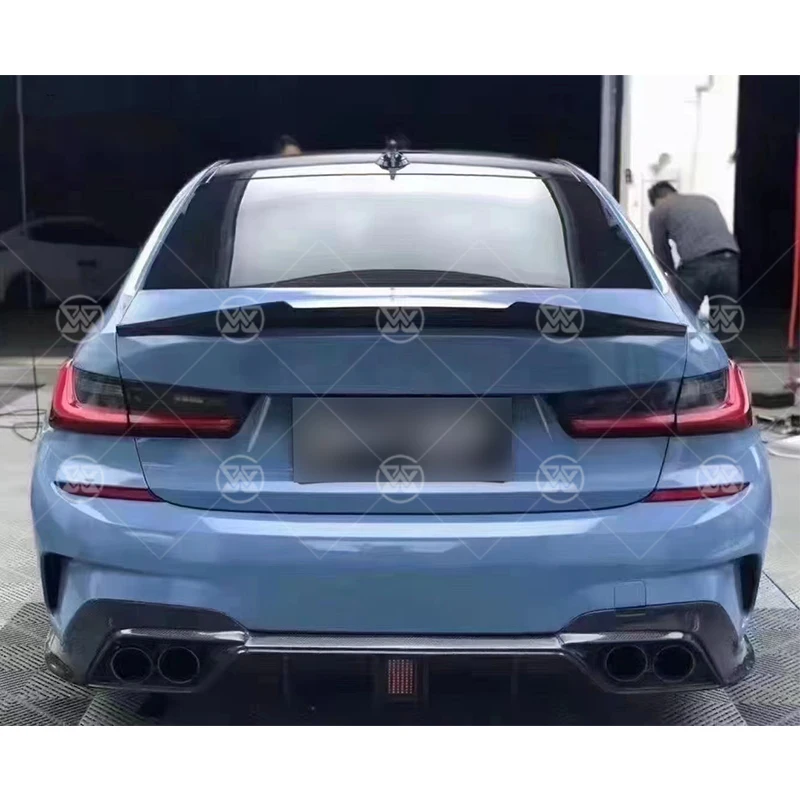 

Для BMW 3 серии G20 G28 2020-2022: задний бампер, диффузор, спойлер, сплиттер, накладка, защита, обвес из карбона