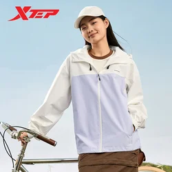 Xtep Jacket Coat For Men And Women 2024 Spring Quick-Drying Unisex Coat Hooded Wind Proof Couples Outdoor Tops 876127150128