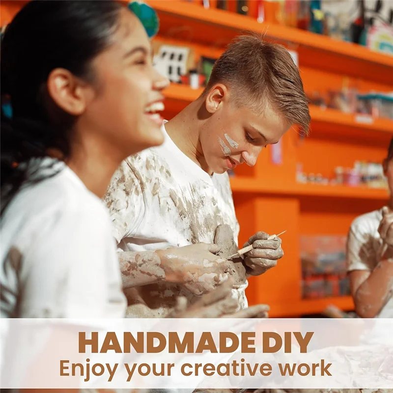 A88E-트리밍, 쉐이핑, 몰딩 도구용- 전문가용 폴리머 클레이 키트(6개), 나무 손잡이 포함