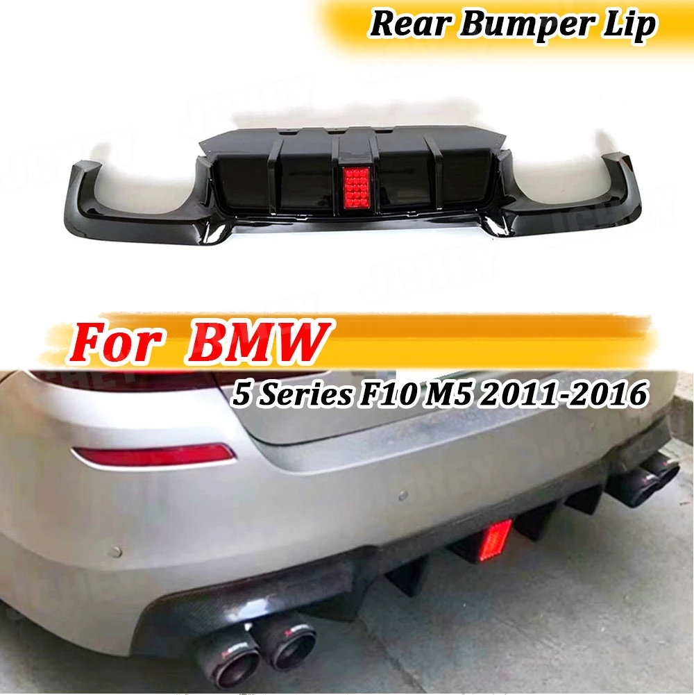 

JCHEY Rear Bumper Lip Diffuser Spoiler For BMW 5 Series F10 M5 2011-2016 Rear Bumper Lip Diffuser Splitters Extension Body Kits