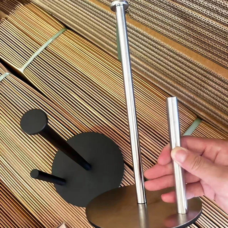 

Держатель для бумажных полотенец из нержавеющей стали, 1 шт., с противоскользящим основанием, настольный органайзер для кухонных рулонов