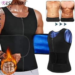 Men Body Shaper Sauna Sweat Vest Workout Tank Top Abdomen Reducer Waist Trainer Belly Slimming Shapewear with Zipper Weight Loss