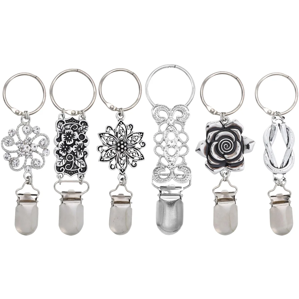 6 Pcs Alloy Flower Hat Clip Holder Travel Sun Caps Duffel Bags for Traveling Backpack Strap Clips The Flowers