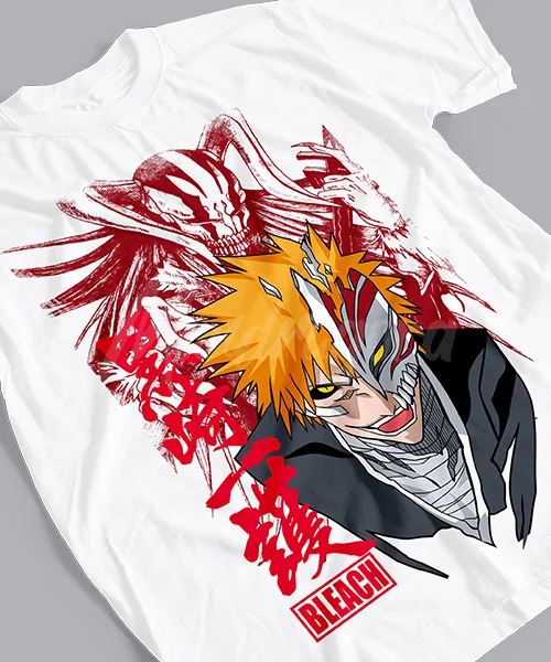 Anime T Shirt Japanese unisex BLEACH Ichigo Kurosaki demonio Vasto Lorde