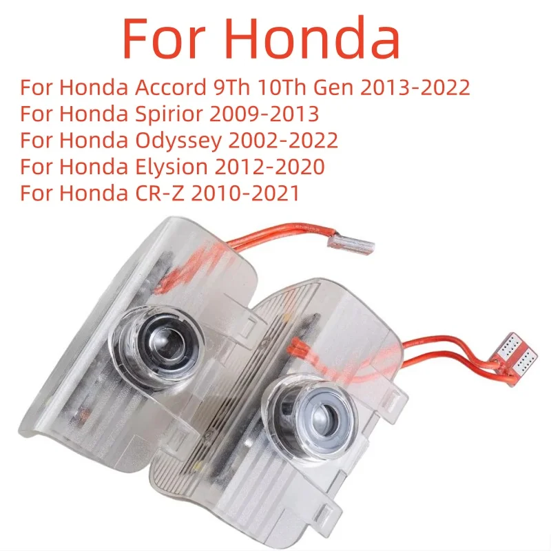 Светодиодный проектор двери автомобиля, приветственный свет, призрачная теневая лампа для Honda CR-Z Spirior Elysion Odyssey Accord, аксессуары 9-го 10-го поколения