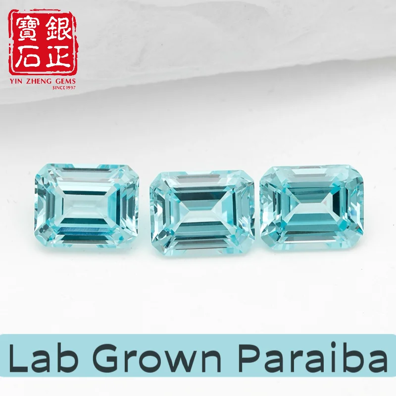 

YinZheng Czochralski Cultivate Paraiba Изумрудная огранка может быть предоставлена сертификат AGL Свободный камень Синтетический лабораторный выращенный Paraiba