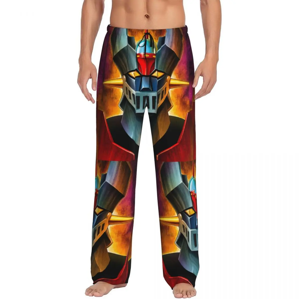 Custom Print Men UFO Robot G-Grendizers Mazingers Z Pajama Pants Anime Manga Sleepwear Sleep Lounge Bottoms with Pockets