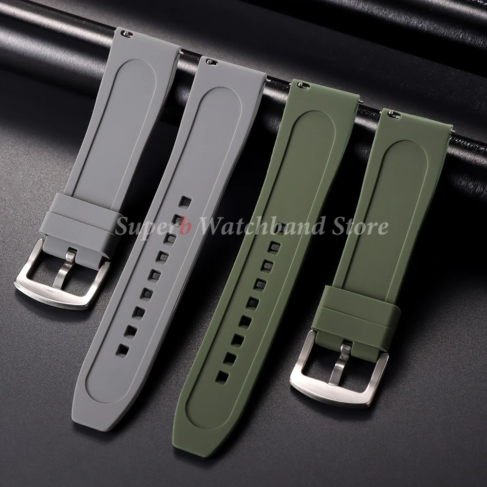 Резиновый ремешок 20 мм 22 мм для Rolex для Omega, мягкий спортивный универсальный водонепроницаемый силиконовый ремешок для часов для браслета Seiko
