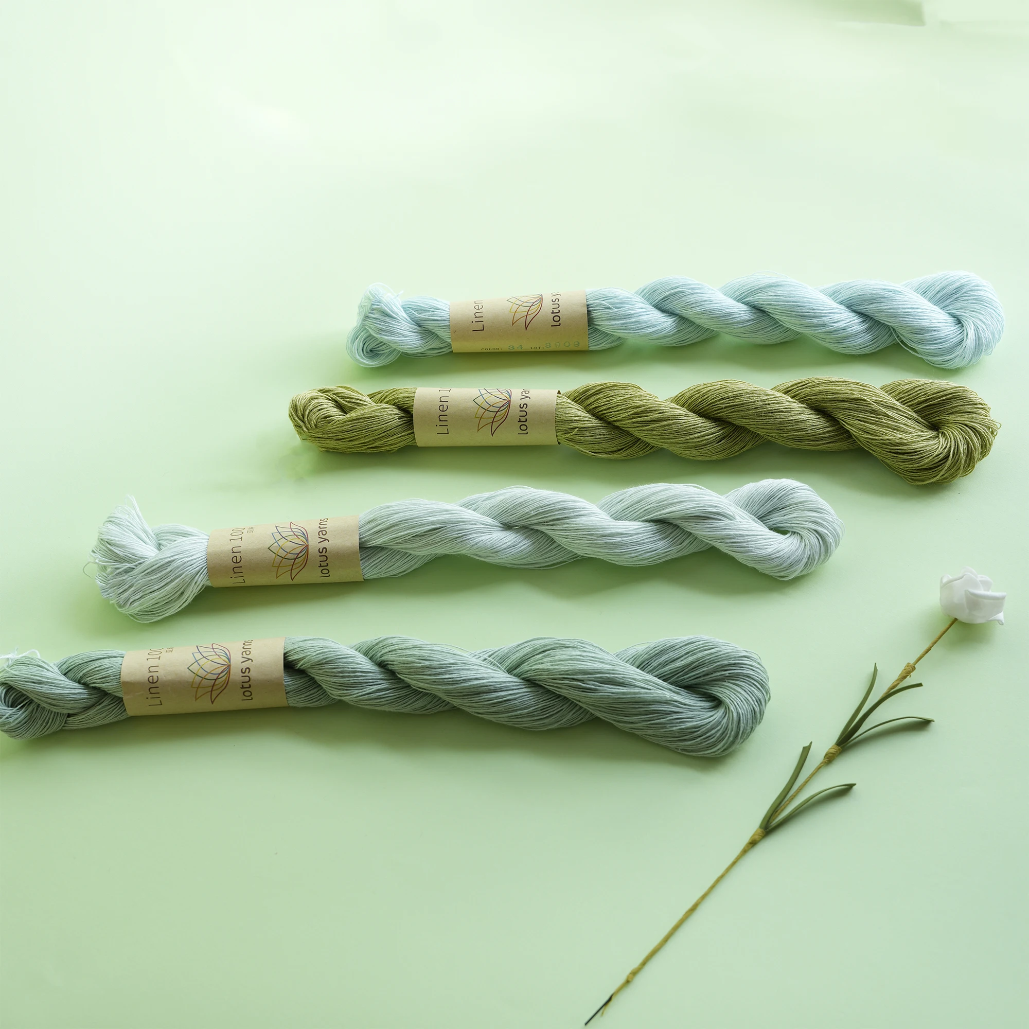 5*50g hank 100% Linen Natural Yarn Hand Knitting Yarn Colored yarn