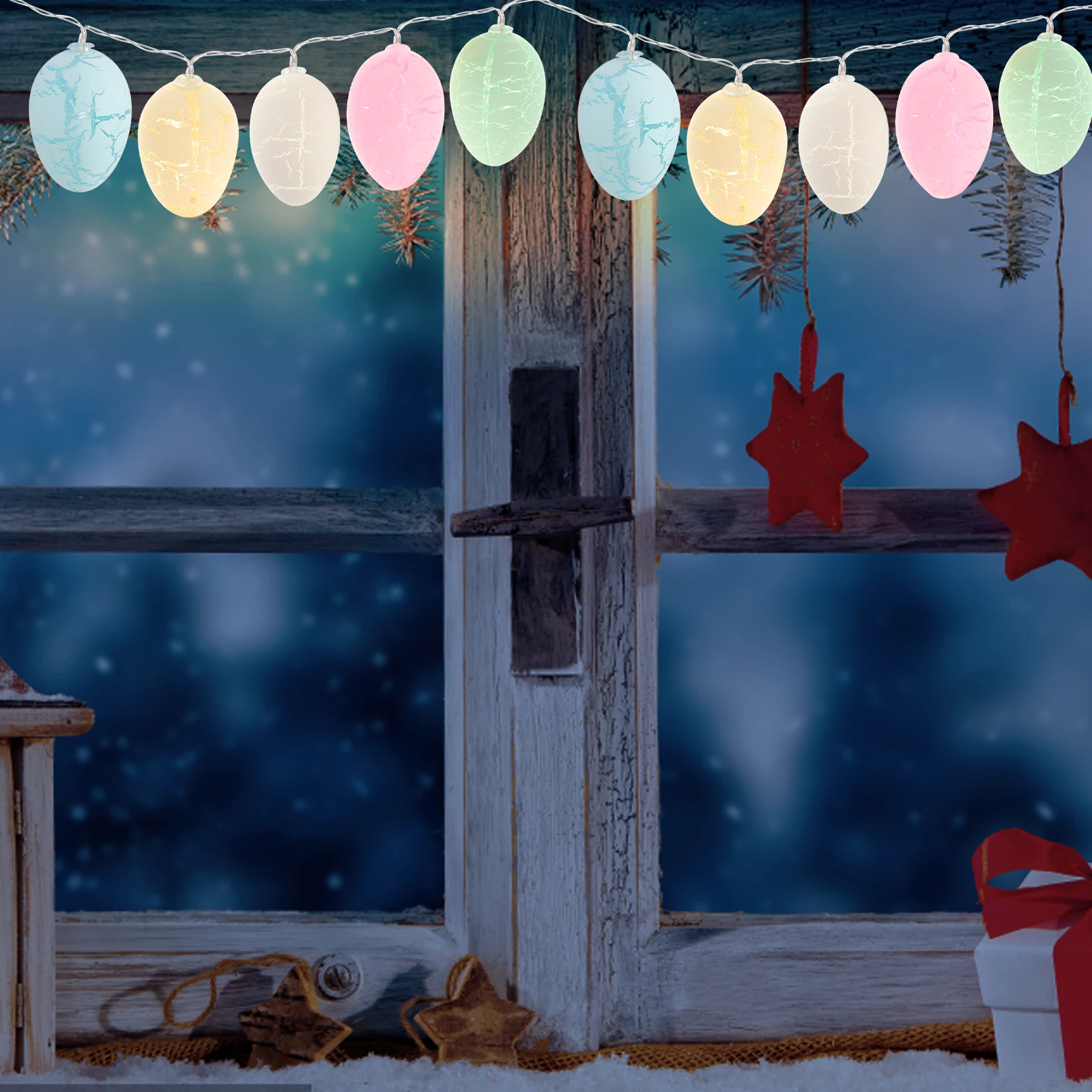 

1pc Color Ball Light String Halloween Crack Design Led Lamp String Party Decoration Xmas Lights Festival Outdoor 122Characters