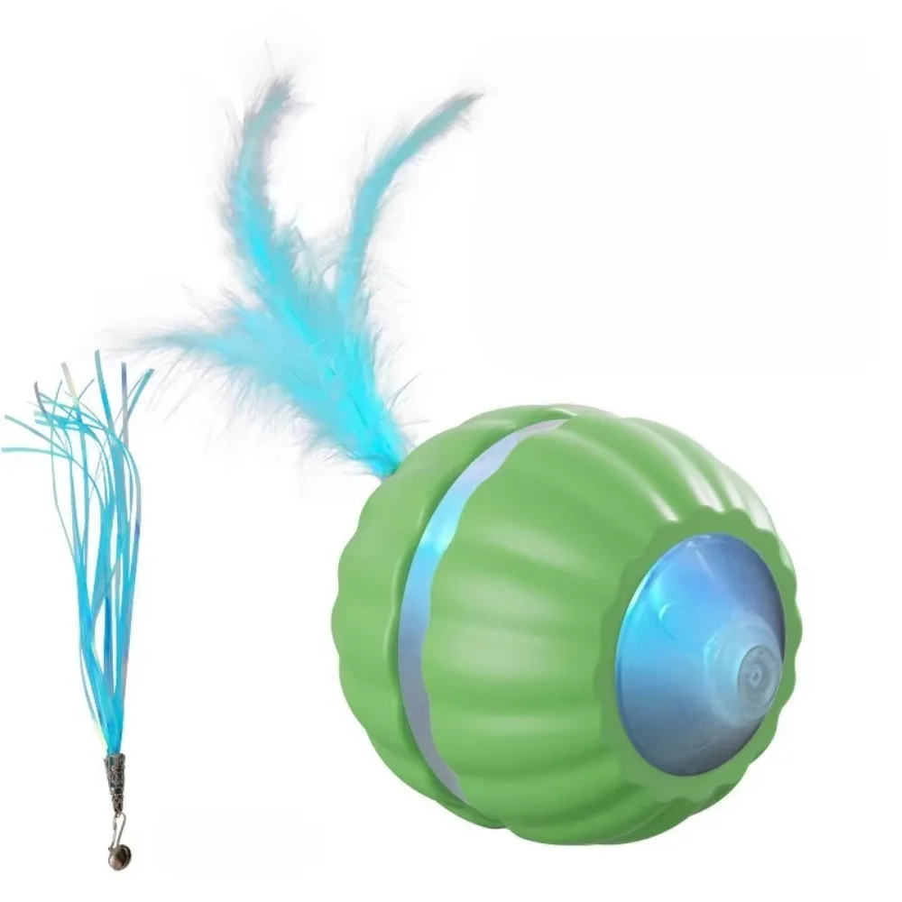 

2 Tails Cat Interactive Ball Toy Obstacle Avoidance Soft Light Intelligent Cat Toy Ball Quiet Detachable Smart Cat Teasing Balls