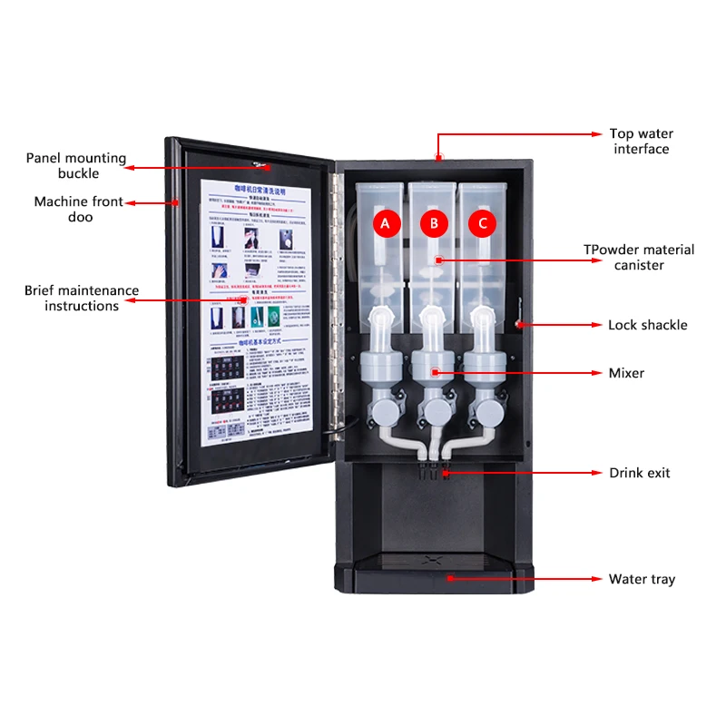 E-30S Public Coffee Machine Commercial Economical Instant Coffee Vending Machine Milk Tea Vending Machine Coffee Dispenser