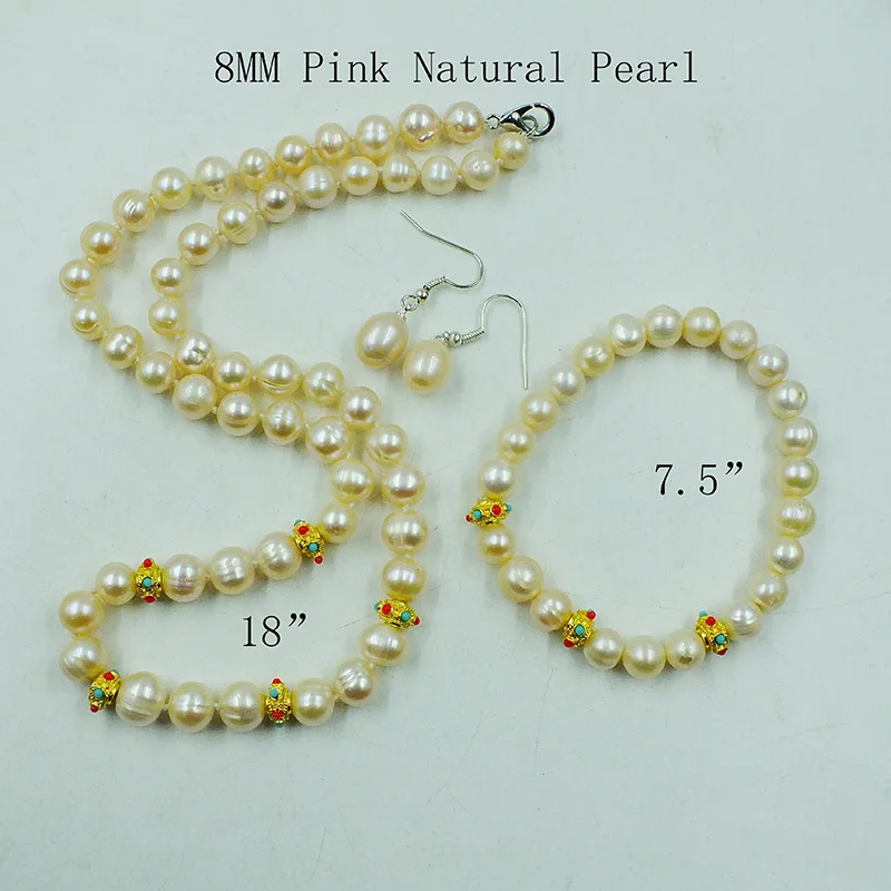 6mm Natural Gray Tahiti Baroque Pearl Necklace  45CM