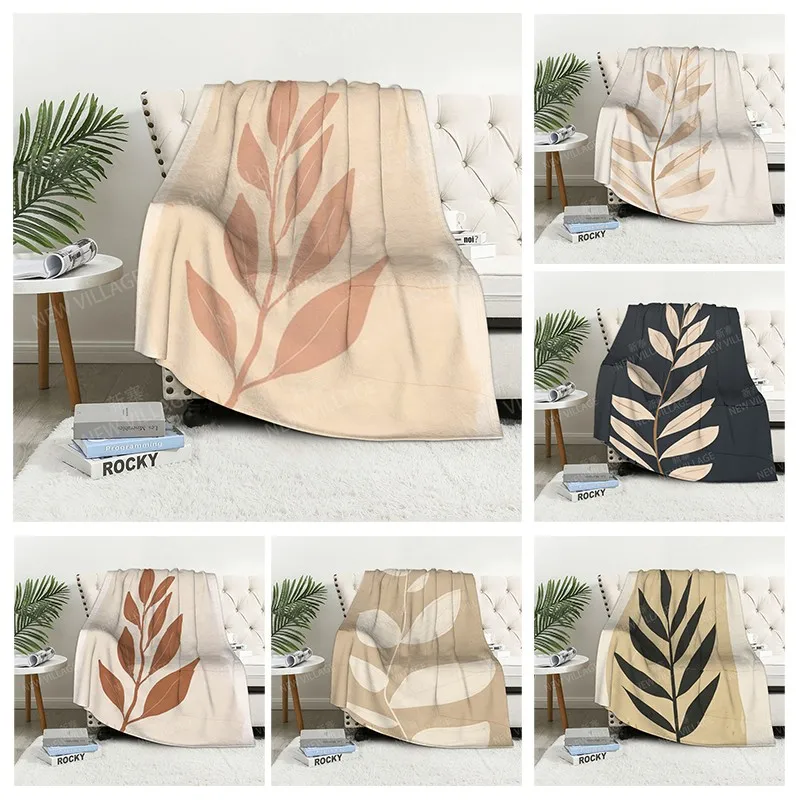 

Plaid sofa for Knee blankets warm winter bed cover throw blanket Decor boho warm fleece Nordic Soft and hairy leaf plant