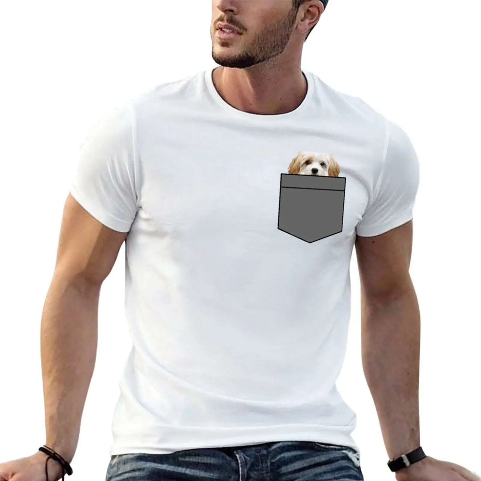 

Рубашки Cavoodle Футболка мужская футболка Pocket t Little Grey man забавная в