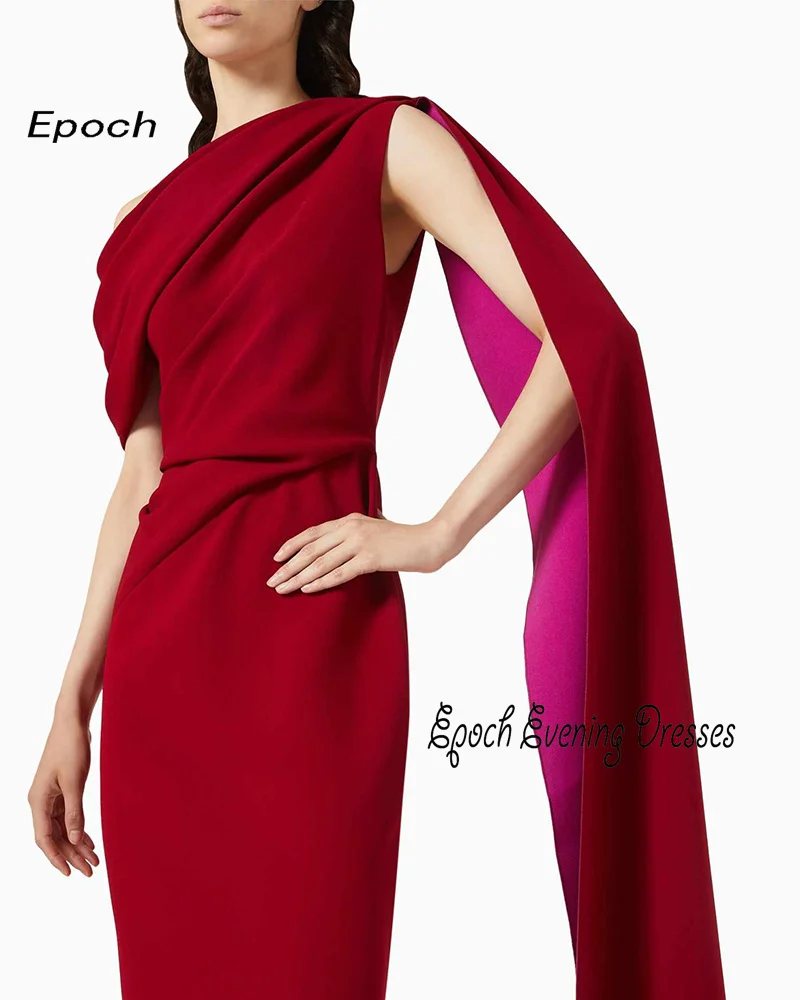 Epoch Crepe Evening Dress فساتين مناسبة رسمية Straight Elegant One-Shoulder Formal Cocktail Party Prom Gown With Shawl For Women