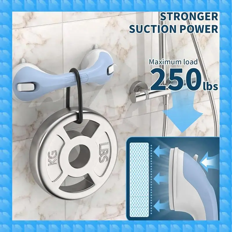 ETRT 1-Pack Shower Grab Bar, Suction Cup Bathtub Grab Bar, Waterproof Without Drilling, Removable Shower Grab Bar