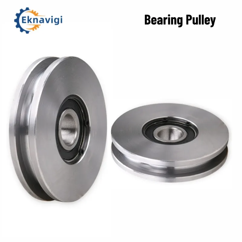 1pcs 45# Steel U-shaped Bearing Steel Wire Rope Pulley Channel Steel Track Wheel Large Iron Door Channel Wheel Guide Wheel