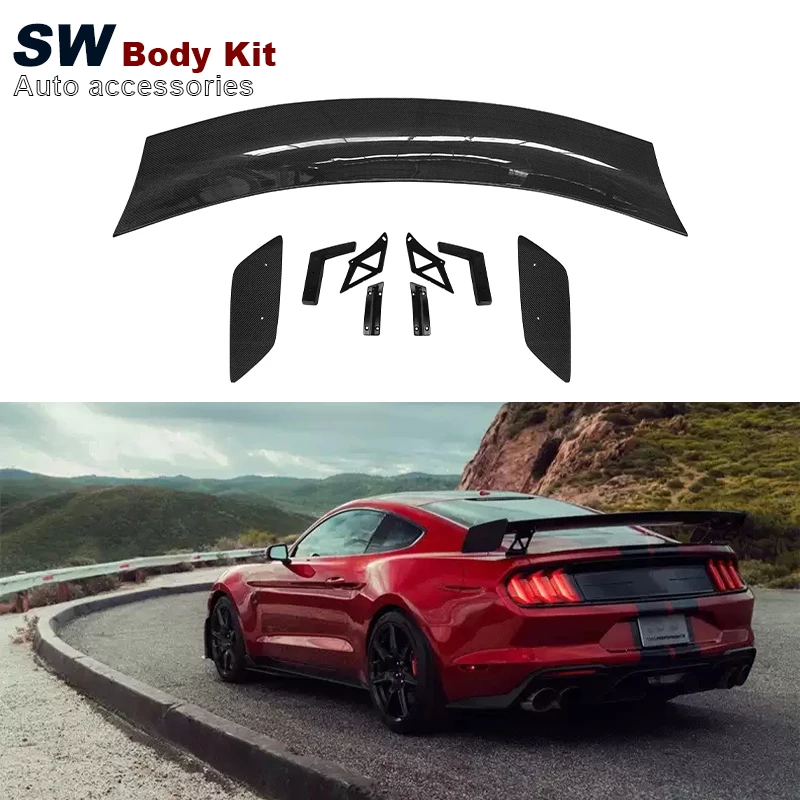 

New Carbon Fiber GT500 Style Rear Spoiler For Ford Mustang 2015-2021 Trunk Wing Splitter Aerodynamic Performance Kit