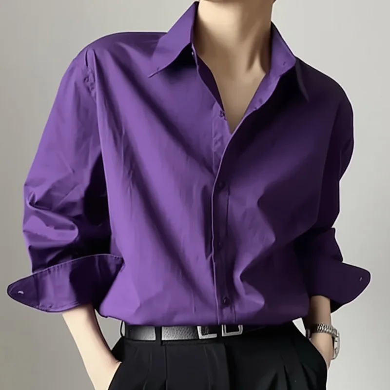 HKSH ربيع الخريف جديد الرجال شارع العليا العصرية شخصية الموضة وسيم قميص أنيق شيك المتخصصة عادية صالح المرأة HK16525