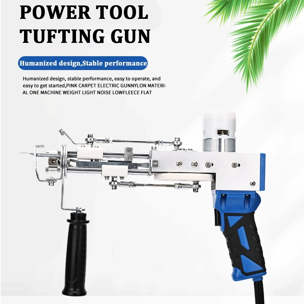 2 In 1 Tufting Gun Cut Loop Rug Machine Electric Carpet Tufting Gun Handheld Dual Use High Speed Weaving Flocking Machine