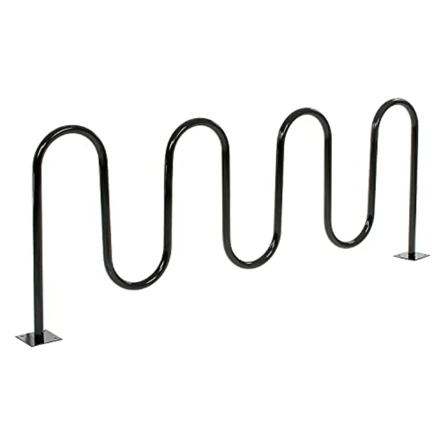 

94 L Wave Bike Rack with Fange Mount 9Bike Capacity Powder Coated Steel in Black Finish Durable Commercial Bike Rack Ideal for