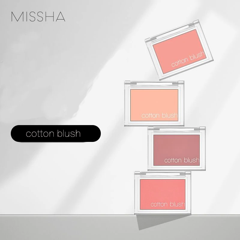 MISSHA Cotton Blush 4g Natural Rouge Cheek Blusher Contouring Matte Contour Palette Bronzer Highlighter Powder Korean Makeup