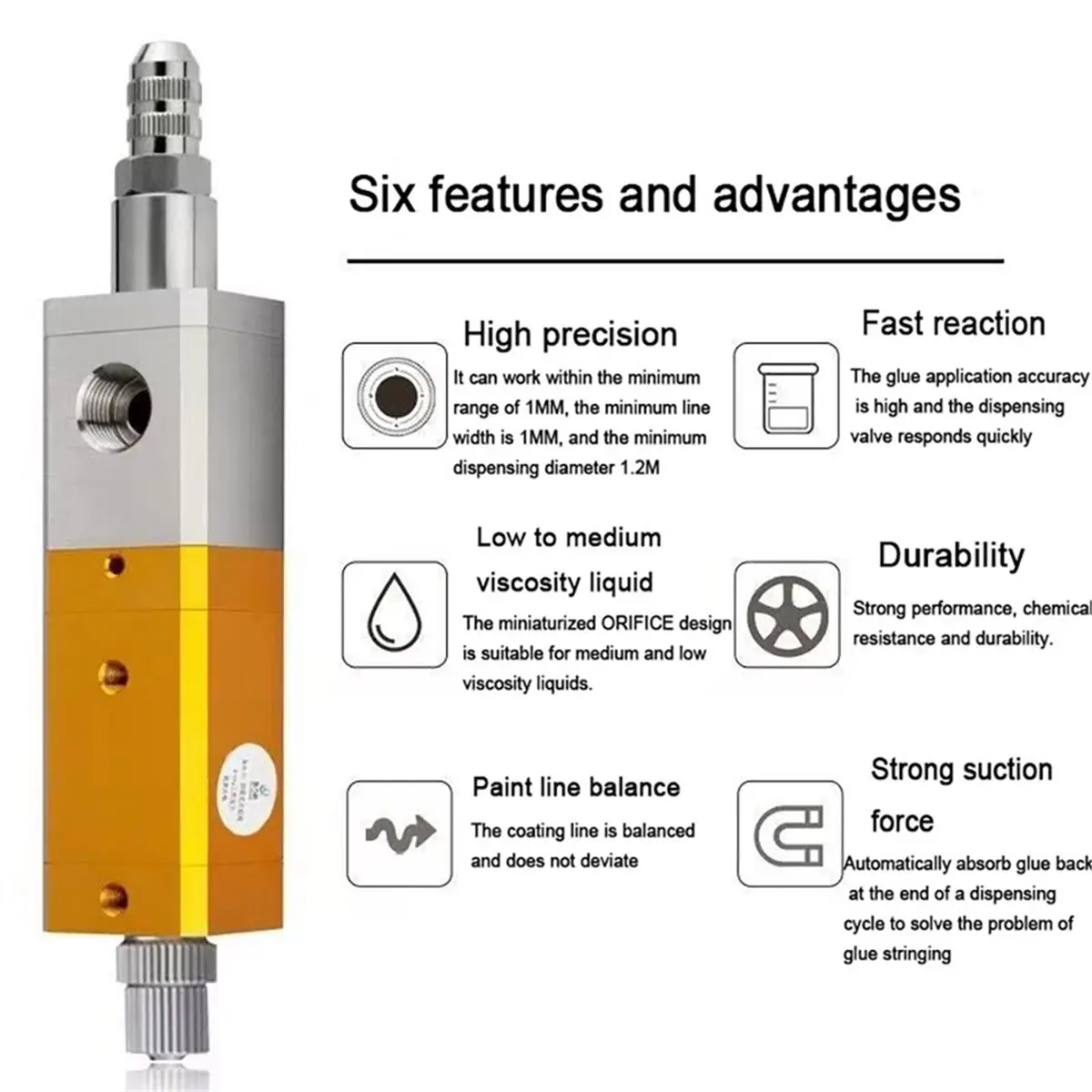 2026 New -31 High Viscosity Silicone Valve Pneumatic Glue for Dispensing Machine with Anti-Drip Feature
