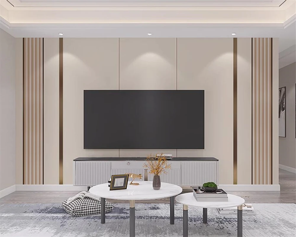 beibehang Customized Modern wall paper Light Luxury Line Grid Style Nordic Living Room TV Film Sofa Background Wallpaper