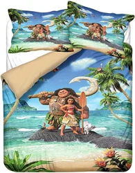 Anime Moana Maui Quilt Duvet Cover Disney Moana Bedding Set and Pillowcase Ocean 3D Printed Quilt Cover For Kids Adult