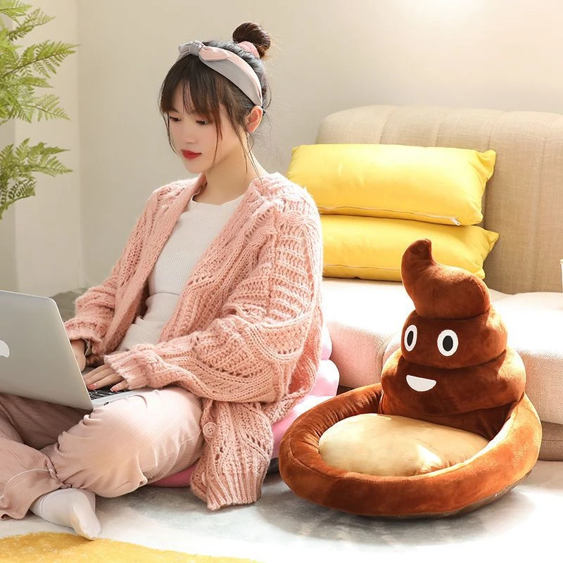 45CM New Style Funny Poop Cushion Waist-leaning Plush Toy Pet Cat and Dog Sleeping Bed Soft Cartoon Doll Perfect Gift