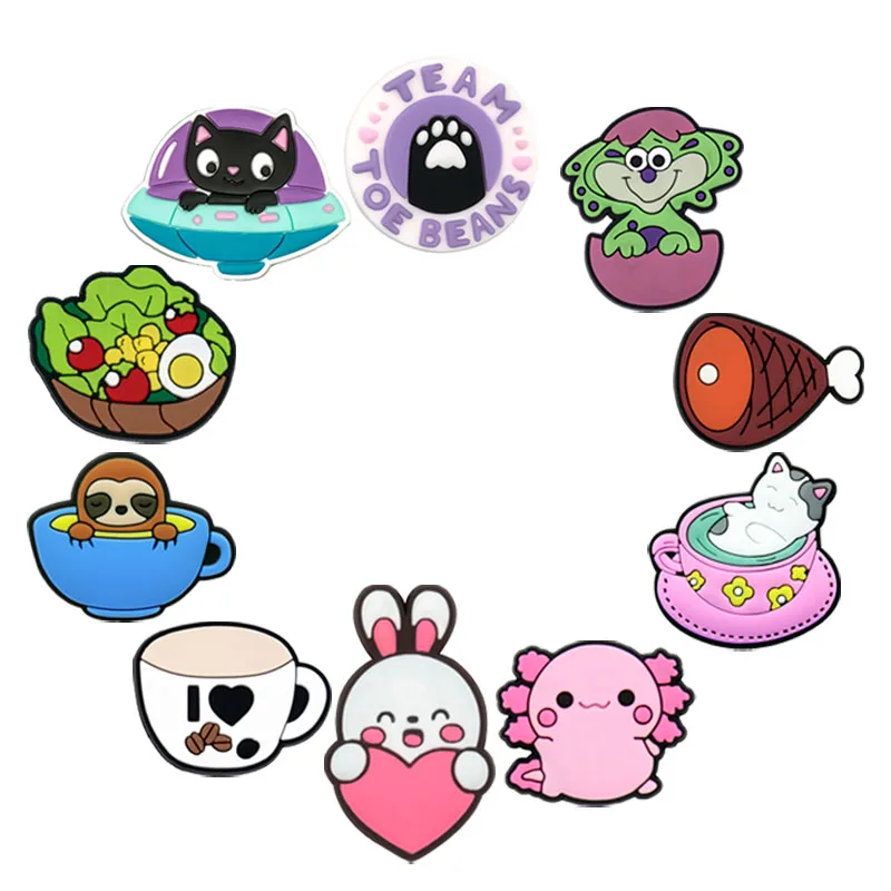 1/10pcs Animals Shoes Charms Cats Rabbits Shoes Clips Decorations Salamanders Garden Sandals Pins Accessories for Women Girls