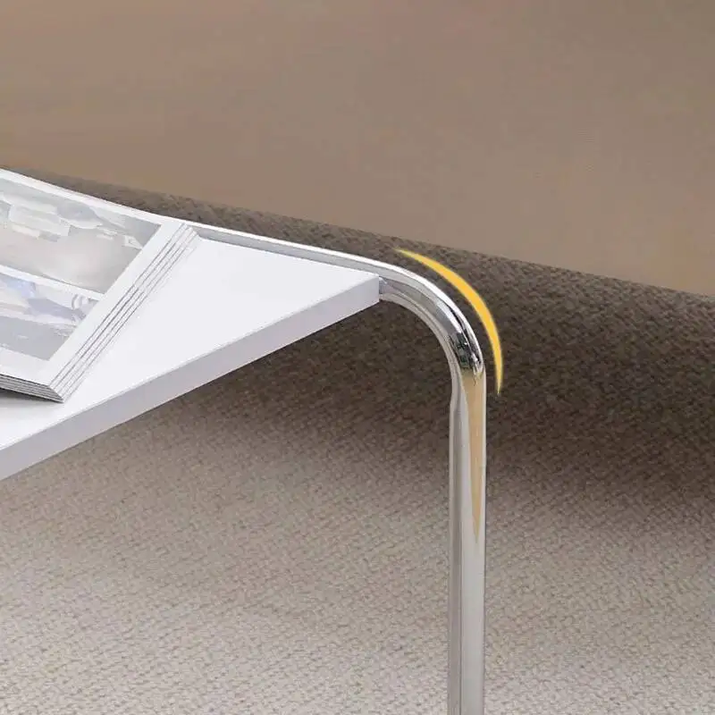 الفولاذ المقاوم للصدأ البساطة طاولة القهوة التصميم الحديث المعادن فريدة من نوعها طاولة القهوة المتقدمة الشعور الشمال ميسا سنترو أثاث المنزل #5