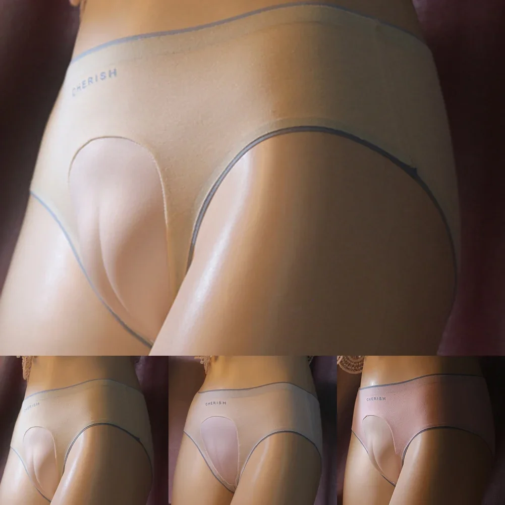 Men Camel Toe Underwear Ultra-Thin Seamless Fake Vagina Artificial Hiding Gaff Thong T Back Shapping See Through Lingerie Briefs