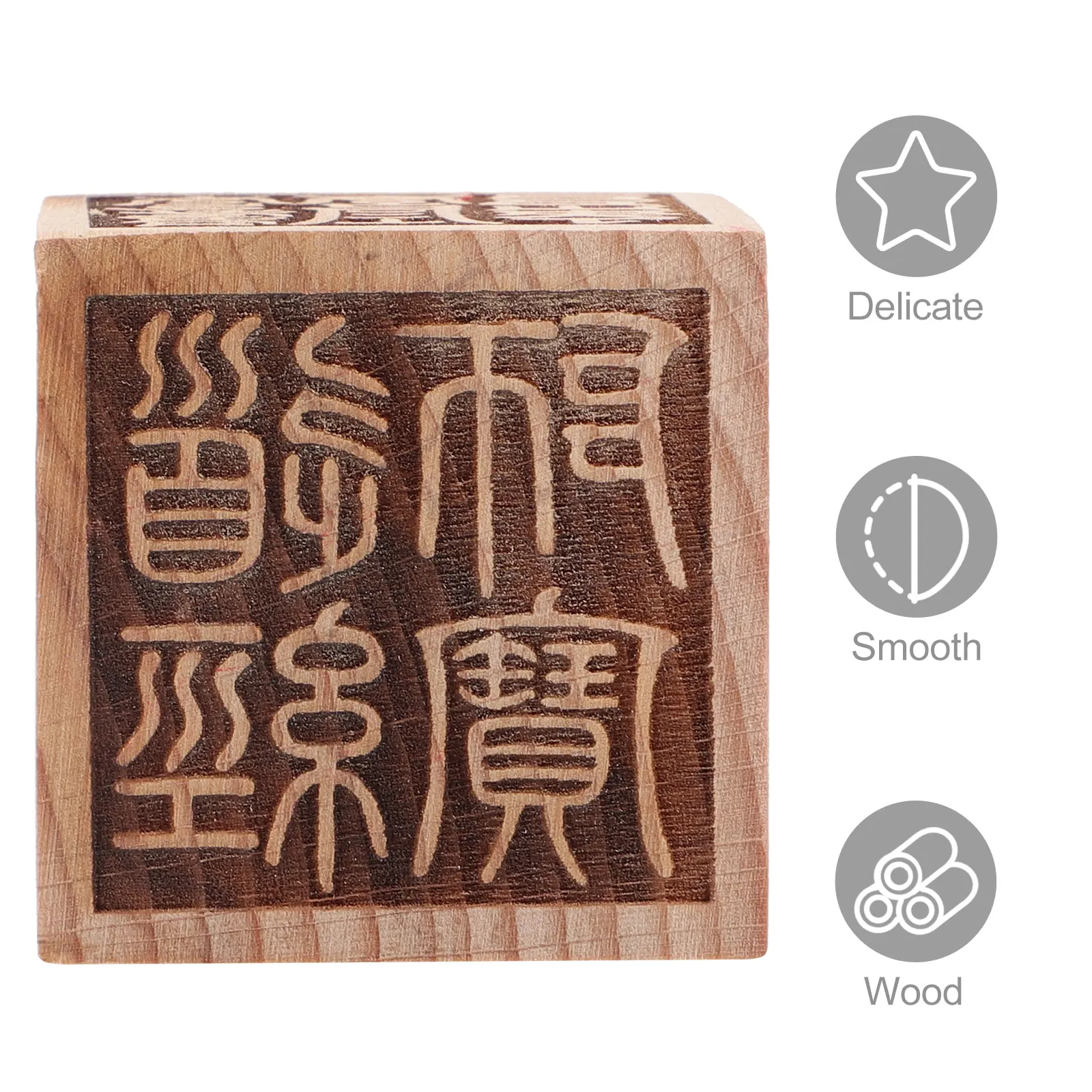 

Peach Wood Six-sided Seal Personalized Stamps Compact Size Delicate Pattern Easy Storage Transportation Reusable Buddha Seal
