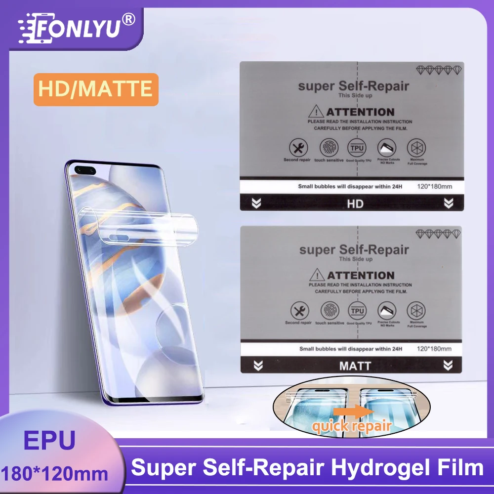 

Fonlyu HD Clear TPU Hydrogel Film Mobile Phone Screen Protector for Blade Cutting Machine Plotter Super Self-Repair Matte Movies